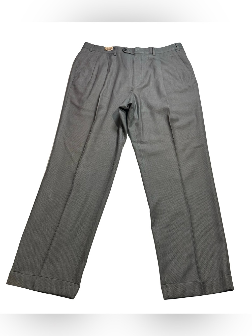 Lauren Ralph Lauren Grey Pleated Cuffed Dress Trousers Slacks Pant Mens Sz 36x30
